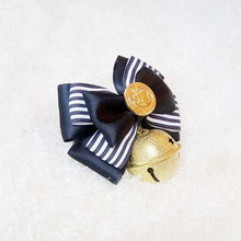 Black & Beige Striped Handmade Ribbon Bowtie