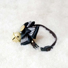 Black & Beige Striped Handmade Ribbon Bowtie