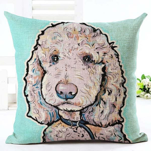 Dog Printed Cushion Cover - Poodle